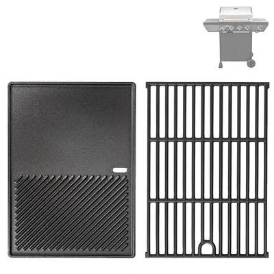 17 Inch Cast Iron Cooking Griddle and Cooking Grate Kits for Nexgrill 4 Burner 720-0925, 720-0925P, 720-0925S, Grill Replacement Parts for 720-0718A, 720-0340 Grill Part
