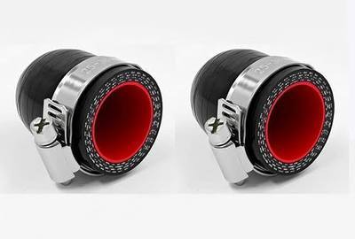 2Pcs ID1" (25mm) Inside Length 40mm Universal Reinforced Silicone Heater Hose Cap Hose End Cap High Temperature 4-ply With Clamps