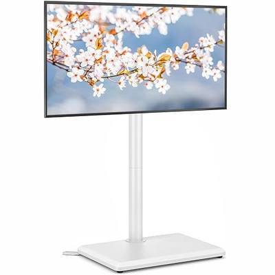 Rfiver Floor TV Stand with Mount for 32-65 inch TVs up to 88 lbs, Swivel Height AdjustableTV Floor Stand, Tall TV Stand with Wood Base, Saving Space Design for Living Room, Bedroom and Corner