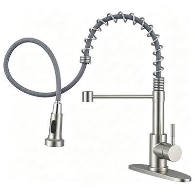 Hiqufet Kitchen Faucet with Pull Down Sprayer, High Arc Single Handle Kitchen Sink Faucet for Pot Filler, Single Hole Single Handle Stainless Steel Bar Sink Faucets