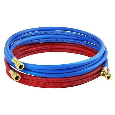 10FT 34722 Enviro-Guard Hose Set for Robinair HVAC Hose Red&Blue R134a Hose | For Robinair 34788, 34288, 34134Z RRR Machines, 740 PSI Working Pressure 3700 PSI Burst Pressure
