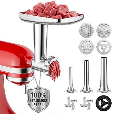 COFUN Stainless Steel Meat Grinder for KitchenAid Mixer | Meat Grinder with Meatball Maker, Sausage Stuffer, Dishwasher Safe, Compatible with All KitchenAid Stand Mixers