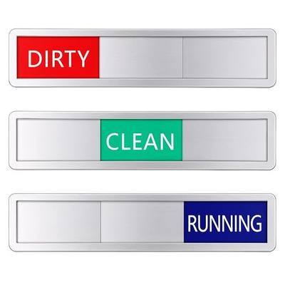 3 Status Dishwasher Magnet Clean Dirty Dishwasher Running Sign, Silver Dishwashers Cleaning Symbol Magnet with Sticker, Works on All Dishwashers, Non-Scratching, 3 Options Easy to Switch