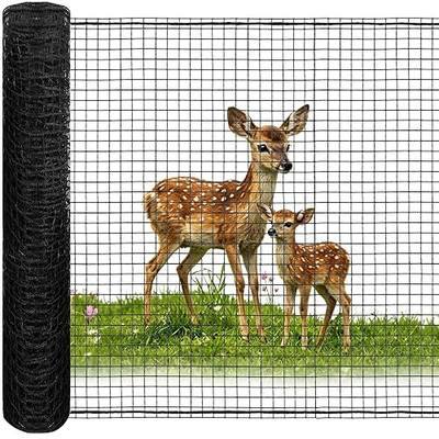 Deer Fence Netting, 4x75ft Heavy Duty Plastic Mesh Deer Fencing, 55GSM Garden Fence Animal Barrier, Bird Netting for Garden Protection, Reinforced Edge Temporary Fence for Tree Vegetable Raised Bed
