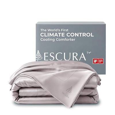 ESCURA Tw® Bamboo Cooling Comforter, King/Cali King, Ultra-Breathable Cooling Blanket for Hot Sleepers & Night Sweats, 100% Plant-Based Fibers in Shell & Fill, PCM-Infused for Active Climate Control