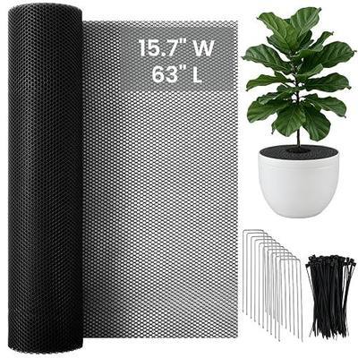 15.7" W X 63" L Plant Pot Grids-Cuttable Plant Pot Soil Covers Protectors | Anti squirrel plant protector, Breathable mesh plant cover, Fits All Pot Shapes, Fixed with Cable Ties & Ground Spikes