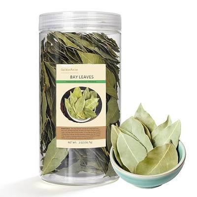 GoldenAnise Premium Bay Leaves Whole, Available in 2 oz, 4 oz, 8 oz, 1lb, Hand-Selected Dried Laurel Leaves for Cooking, Soups and Stews, Non-GMO Verified, All Natural & Gluten-Free, Aromatic Culinary Herbs (JAR, Ounce, 2)