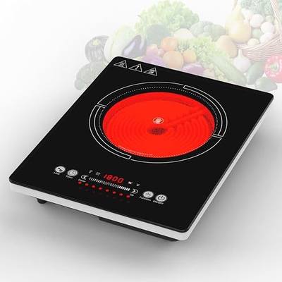 VBGK Single Burner Electric Cooktop,110V 1800W electric burner with LED Touch Control,8 Power Levels, 4H Timer, Safety Lock,portable single burner cooktop Overheat protection
