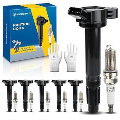 Ezexpreze UF487 Ignition Coil Pack & 6619 Iridium Spark Plug Fit for Toyota Lexus 2005-2018 Camry Highlander Avalon Rav4 Sienna Venza RX350 ES350 RX450h 3.5L V6 Replace 90919-02251 90919-A2002 6Pcs
