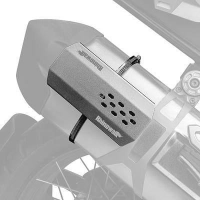 Rhinowalk Motorcycle Exhaust Heat Shield, Universal Motorbike Exhaust Pipe Heat Cover Saddlebag Heat Insulation-Silver (Large)