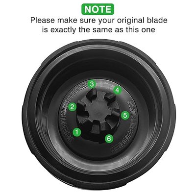 6 Fins Blender Blade Replacement Parts for Ninja Blender 16oz Cup, Compatible with Ninja BL660 1100w, BL770 1500w, BL663 BL663CO BL740 BL771 BL772 BL773 BL780 (Small 3.35inch Blade)