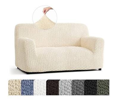 PAULTO BY GA.I.CO. Stretch Sofa Slipcovers – Soft Elastic Fabric Couch Cover for Armchair Loveseat 3-Seater & 4-Seater Sofa Cover – Non-Slip Furniture Protector Washable - Cream (40"-63" Wide)