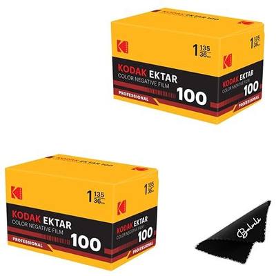 Kodak Ektar 100 35mm Film 2-Pack – ISO 100, 36 Exposure Color Film for 35mm Film Camera – Includes Balveli Premium Microfiber Cloth