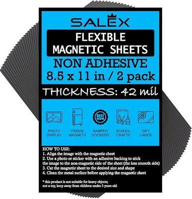 Magnetic Sheets Non-Adhesive 8.5" x 11" 42 mil - Flexible Magnets, 2 Pack | Thick Magnet Sheets for Fridge Photos, Crafts, DIY, Sign Making, Dies Storage - US Letter Size