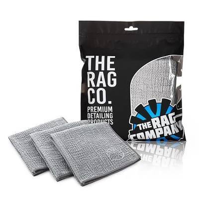 The Rag Company - Wrinkle Knit Glass Towel - Professional 500 GSM Microfiber Window Cleaning Cloths, Streak-Free Dual-Sided Design, 16in x 16in, 3-Pack (South Korea)