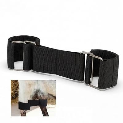 Adjustable Livestock Hobbles for Goats & Calf, Black Nylon Milking & Restraint Kit,Secure Binding Tool for Nigerian Dwarf, Nubian, Mini Goats Prevents Pawing & Kicking During Milking Hoof Care
