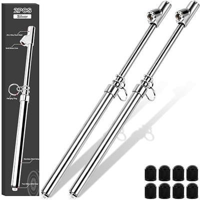 Heavy Duty Tire Pressure Gauge-2 Pack (Sliver) | 10-150PSI 1-10Bar & 8 Valve Caps for Tire Pressure Checker, Air Pressure Gauge Range for Semi Trucks, Cars, RVs, Bicycles