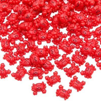 120 PCS Mini Crab Figurine, Red Tiny Resin Crab Miniature Figures to Hide, Cute Resin Sea Animals for Tabletop Party Decor Terrarium Fairy Gardens Landscape Aquarium Ornaments DIY Crafts Gifts
