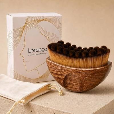 Lymphatic Contour Face Brush of Wooden Handle for Lymphatic Drainage Massager Guasha - Double Chin Reducer of Ergonomically Designed for Facial Sculpting,Anti-Puffiness,Define Jawline,Relieve Fatigue