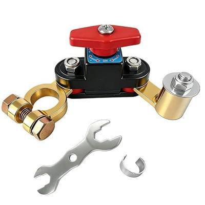 Battery Disconnect Switch, Adjustable Pure Copper Manual Rotary Power Cut Off Switch, High Conductivity 12V-24V Shut Off Switch for Car Truck RV Boat, 1PC