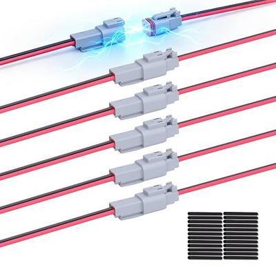 16 AWG 2 Pin Deutsch DT Connector, IP68 Waterproof Male & Female | Automotive Electrical Wire Connectors, Truck Boat Marine Motorcycle LED Light Bar, 6 Kit