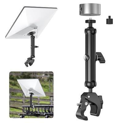 Starlink Mini Clamp Mount, Aluminum Starlink Mini Pole Mount Kit with 1/4"-20 & 3/8"-16 Thread & Clamp Bracket for 2026/2025 StarLink Mini, RV, Camper, Boat, Roof Rack, Balcony
