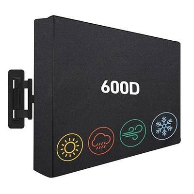Outdoor TV Cover 50 Inch Weatherproof, 600D Heavy Duty | Waterproof Flat Screen Protector, Universal Fit for Wall Mounted Outside Television - Black