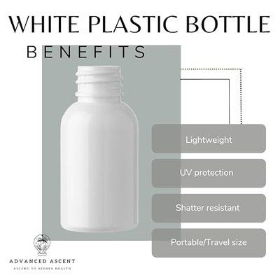 1 oz Premium White Plastic Bottles with Nasal Spray Lid, EMPTY, Refillable Bottles for Saline and Cosmetic Applications (1 Fl Oz(Pack of 3))