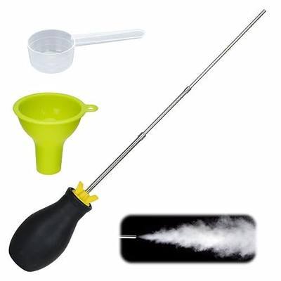 Powder Duster for Diatomaceous Earth, 14"-26.4" Adjustable Telescopic Powder Sprayer, Manual Pump Powder Applicator with Funnel & Measuring Scoop for Garden, Lawn, Indoor & Outdoor Use