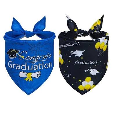 SCENEREAL Graduation Dog Bandanas, 2 Pack Pet Scarf Holiday Bandana for Small Medium Large Dogs