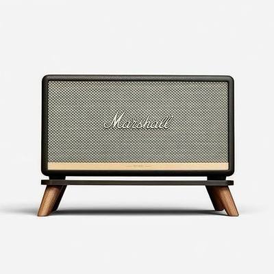 Walnut Speaker Stand for Marshall Acton III, Acrylic Desktop Speaker Riser Compatible with Marshall Acton 3