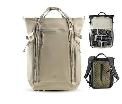 PGYTECH OneGo Roamer Tote Camera Backpack, 25L Dual Carry Tote Bag Khaki | Water-Resistant Daypack for DSLR/Mirrorless Cameras, DJI Mavic Drone, 16" MacBook Air, Tripod Holder, Side/Top Access