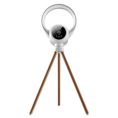 U ULTTY Bladeless Tower Fan for Bedroom, 25ft/s High-Speed Cooling Fan with 20 Speeds & 3 Modes, 270° Tilt & 90° Oscillating Quiet Standing Fan with Remote, HD LED Display, Ring Ambient Light, White