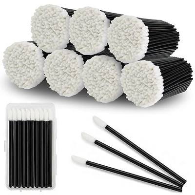 EWVVSS 800 Lip Applicators Disposable with Storage Case, Lip Wands Lipstick Applicator Wands Lint-Free Lip Brush Tools for Makeup Artists Beauty Salon Cosmetic Testing Travel Kit (Black)