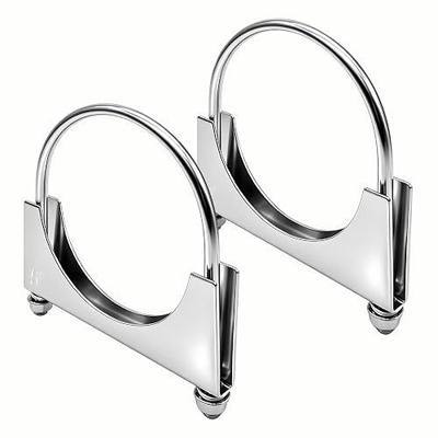 5 Inch U Bolt Exhaust Clamp Heavy Duty, 304 Stainless Steel 5" U Muffler Clamps, Saddle Design Muffler Pipe Connector, Tip Hook Clip(2PCS)
