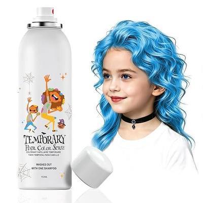 Temporary Hair Color Spray for Women Men, Blue-150ml, Non Sticky Washable Instant Colored Hair Dye Spray, One Day Hair Spray for Teens, Quick Styling for Party Cosplay Christmas Hollowen