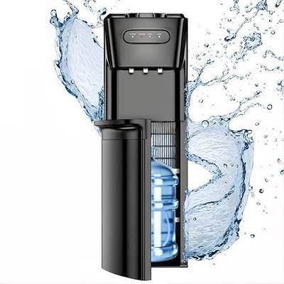 Manastin Bottom Loading Water Cooler Dispenser,3 Temperature Settings - Hot, Cold & Room, Empty Bottle Indicator, Child Safety Lock, Ideal for Office, Home, Living Room, Matte Black