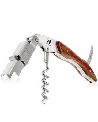 Wood Wine Key for Bartenders, Sommeliers & Wine Lover | Waiter's Corkscrews with Grooved Worm, Serrated Foil Cutter & Polished Wood Handle, Wine Key for Servers Wine Bottle Opener