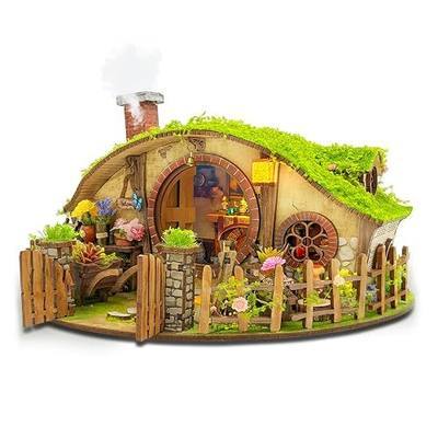 The Magic Ring House DIY Miniature House Kit & Book Nook Kit | Lighted 3D Wooden Puzzle Bookshelf Decor, Pre-cut Wood Pieces, Creative Gifts for Adults & Craft Lovers
