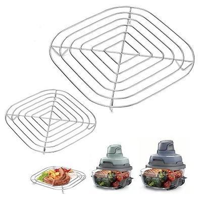 2PCS Crisper Rack for Ninja Crispi Air Fryer FN101,AS101,2.5/4/6 QT & 6-CUP | Stainless Steel Rack Compatible for Ninja Crispi 4QT & 6-Cup Glass Containers, Ninja Crispi Accessories