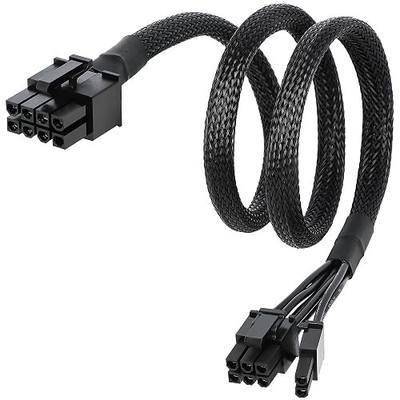 PCIe Cable for MSI Mag a750gl a850gl,8 Pin to 6+2 Pin GPU Power Cable for MSI PSU,Braided Sleeved GPU Power Supply Cables(25.5 inch),PCIe 8 Pin Male Rated for 10A Current (Light Black)