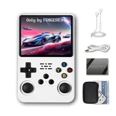 R36S-Handheld Game Console 3.5-in 640*480 IPS Screen 3200mAh RK3326 White