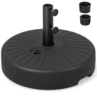 Giantex Fillable Umbrella Base Stand, 80 lbs Heavy Duty HDPE Patio Umbrella Base, Weighted with Water & Sand, 2 Adjustable Knobs, Fits 1.5"–1.9" Poles, for Outdoor Deck Pool Garden