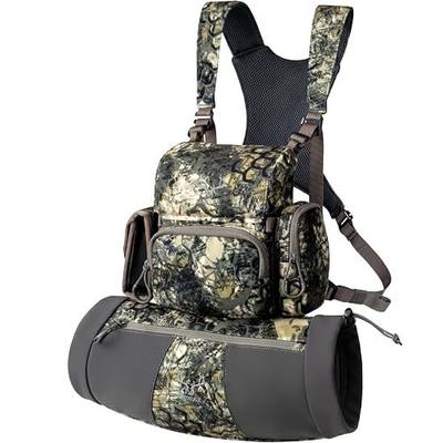 MOXULE Binocular Harness Chest Pack: Waterproof Bino Case with Hunting Hand Warmer Pouch and Rangefinder Pocket for Birdwatching Hiking