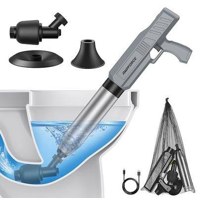 Electric Toilet Plunger for Bathroom, High-Pressure Air Plunger, Heavy-Duty Clog Remover for Toilets, Toilet Drain Unclogger (Dark Gray)