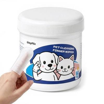 Vet-Recommended Dog & Cat Finger Wipes, Coconut Scent 60 Count, Gentle Dental Wipes Freshen Breath, Remove Plaque & Tartar, Clean Tear Stains & Ears, Replace Toothbrush & Paste for Timid Shy Pets