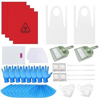 DIYYILIF 41 Pcs 2 Pack Bodily Fluid Clean up Pack Vomit Spill Cleaning Kit with Absorbent Powder Gloves Bags Tools