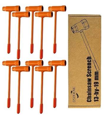 Chainsaw Wrench, 10 Pack Orange Chainsaw Tool Compatible with Stihl Husqvarna, Chain Saw Scrench, 13 by 19mm 1/2x3/4 T-Wrench Spanner Tool