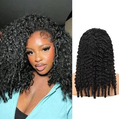 Half Wig Human Hair Burmese Curly Wig 20 Inch 200% Density with Spiral Curls End 3 In 1 Half Wig Seamless Flip Over Glueless Wigs for Women with Drawstring Beginner Friendly Natural Color