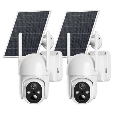 ELYSOO 2 Pack 4G LTE Cellular Security Cameras, Solar Powered Outdoor Camera No WiFi Needed for Farm&Ranch, 2K Night Vision, 360° View, Built in SIM Card(Support Verizon/AT&T/T-Mobile) - White